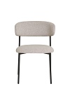 Krzesło tapicerowane Mira boucle piaskowe do jadalni i salonu na czarnych metalowych nogach ( Rozmiar: uniwersalny )
