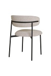 Krzesło tapicerowane Mira boucle piaskowe do jadalni i salonu na czarnych metalowych nogach ( Rozmiar: uniwersalny )