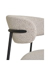 Krzesło tapicerowane Mira boucle piaskowe do jadalni i salonu na czarnych metalowych nogach ( Rozmiar: uniwersalny )