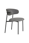 Krzesło tapicerowane Mira boucle szare jasne na czarnych nogach do jadalni i salonu Intesi ( Rozmiar: uniwersalny )