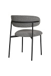 Krzesło tapicerowane Mira boucle szare jasne na czarnych nogach do jadalni i salonu Intesi ( Rozmiar: uniwersalny )
