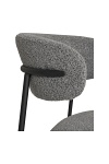 Krzesło tapicerowane Mira boucle szare jasne na czarnych nogach do jadalni i salonu Intesi ( Rozmiar: uniwersalny )
