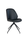 Krzesło do jadalni Monte Carlo obrotowe czarne ekoskóra nowoczesne Intesi tapicerowane ( Rozmiar: uniwersalny )