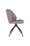Krzesło tapicerowane obrotowe Monte Carlo Intesi szare do jadalni nowoczesne na czarnych nogach ( Rozmiar: uniwersalny )