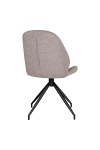 Krzesło tapicerowane obrotowe Monte Carlo Intesi szare do jadalni nowoczesne na czarnych nogach ( Rozmiar: uniwersalny )