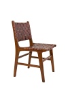 Krzesło drewniane Perugia Intesi skórzane plecione brązowe do jadalni i kuchni loft ( Rozmiar: uniwersalny )
