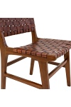 Krzesło drewniane Perugia Intesi skórzane plecione brązowe do jadalni i kuchni loft ( Rozmiar: uniwersalny )