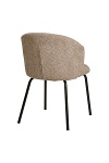 Krzesło Safira tapicerowane boucle beżowe skandynawskie do jadalni na czarnych nogach Intesi ( Rozmiar: uniwersalny )