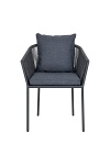 Krzesło ogrodowe nowoczesne Salerno granatowe z podłokietnikami na metalowych nogach Intesi ( Rozmiar: uniwersalny )