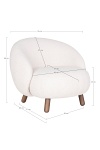 Fotel kubełkowy Savona biały do salonu skandynawski tapicerowany z podłokietnikami Intesi ( Rozmiar: uniwersalny )