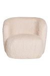 Fotel uszak Setubal biały furry do salonu skandynawski z podłokietnikami przytulny Intesi ( Rozmiar: uniwersalny )