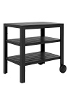 Taormina metalowy wózek barowy na kółkach czarny nowoczesny do salonu lub kuchni Intesi ( Rozmiar: uniwersalny )