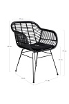 Krzesło ogrodowe Trieste Intesi czarne z podłokietnikami polirattan nowoczesne łatwe czyszczenie ( Rozmiar: uniwersalny )