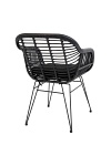 Krzesło ogrodowe Trieste Intesi czarne z podłokietnikami polirattan nowoczesne łatwe czyszczenie ( Rozmiar: uniwersalny )