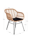 Krzesło Trieste do jadalni z podłokietnikami polirattan naturalny nowoczesne łatwe czyszczenie Intesi ( Rozmiar: uniwersalny )
