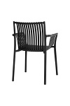 Krzesło ogrodowe Tulsa Intesi czarne z polipropylenu z podłokietnikami łatwe w czyszczeniu ( Rozmiar: uniwersalny )