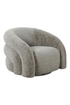 Fotel obrotowy Valletta szary do salonu nowoczesny glamour z podłokietnikami tapicerowany ( Rozmiar: uniwersalny )