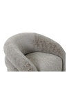Fotel obrotowy Valletta szary do salonu nowoczesny glamour z podłokietnikami tapicerowany ( Rozmiar: uniwersalny )