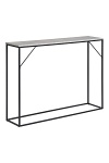 Konsola Vita loftowa wąska trawertynowa czarna metalowa do przedpokoju Intesi 110x26 cm ( Rozmiar: uniwersalny )