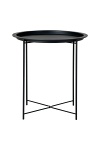 Intesi okrągły stolik kawowy metalowy czarny 47cm nowoczesny loftowy do salonu pomocniczy ( Rozmiar: uniwersalny )