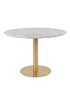Stolik kawowy okrągły glamour Bolzano 110 cm biały marmur ze złotą nogą do salonu Intesi ( Rozmiar: uniwersalny )