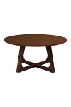 Stolik kawowy okrągły drewniany Hellerup 75 cm orzech nowoczesny loftowy do salonu Intesi ( Rozmiar: uniwersalny )