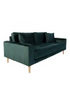 Sofa trzyosobowa welurowa Lido Intesi butelkowa zieleń skandynawska do salonu z podłokietnikami ( Rozmiar: uniwersalny )