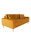 Sofa trzyosobowa Lido Intesi żółta aksamitna skandynawska z podłokietnikami do salonu ( Rozmiar: uniwersalny )