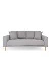 Sofa trzyosobowa Lido Intesi szara jasna skandynawska tapicerowana do salonu na drewnianych nogach ( Rozmiar: uniwersalny )