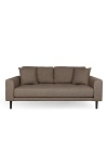 Sofa Lido 2,5 brązowa skandynawska trzyosobowa tapicerowana z podłokietnikami do salonu Intesi ( Rozmiar: uniwersalny )
