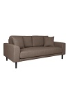 Sofa Lido 2,5 brązowa skandynawska trzyosobowa tapicerowana z podłokietnikami do salonu Intesi ( Rozmiar: uniwersalny )