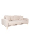 Sofa skandynawska Lido 3 osobowa beżowa z podłokietnikami do salonu Intesi na drewnianych nogach ( Rozmiar: uniwersalny )