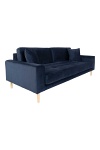 Sofa Lido 3 granatowa skandynawska trzyosobowa aksamitna z podłokietnikami do salonu Intesi ( Rozmiar: uniwersalny )