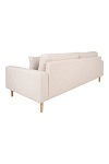 Sofa skandynawska Lido 3 beżowa Intesi z podłokietnikami do salonu, tapicerowana, 3-osobowa ( Rozmiar: uniwersalny )