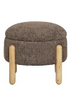 Pufa Medas Intesi brązowa okrągła ze schowkiem do salonu i przedpokoju tapicerowana ( Rozmiar: uniwersalny )