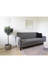 Sofa rozkładana Milton szara dwuosobowa z pojemnikiem na pościel do salonu styl skandynawski Intesi ( Rozmiar: uniwersalny )