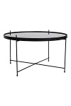 Stolik kawowy okrągły Venezia 70 cm czarny szklany nowoczesny do salonu Intesi ( Rozmiar: uniwersalny )