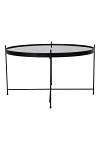 Stolik kawowy okrągły Venezia 70 cm czarny szklany nowoczesny do salonu Intesi ( Rozmiar: uniwersalny )