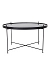Stolik kawowy okrągły Venezia 70 cm czarny szklany nowoczesny do salonu Intesi ( Rozmiar: uniwersalny )