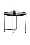 Stolik kawowy okrągły czarny szklany Venezia nowoczesny do salonu Intesi 48 cm ( Rozmiar: uniwersalny )