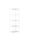 Regał metalowy Vita biały wąski na książki 5 półek loftowy do salonu i sypialni Intesi ( Rozmiar: uniwersalny )