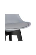 Stołek barowy Norden wood black high PP szary - Intesi