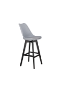 Stołek barowy Norden wood black high PP szary - Intesi