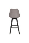 Hoker z oparciem Norden szary nowoczesny drewniany do kuchni i wyspy Intesi 75 cm ( Rozmiar: uniwersalny )