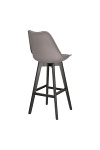 Hoker z oparciem Norden szary nowoczesny drewniany do kuchni i wyspy Intesi 75 cm ( Rozmiar: uniwersalny )