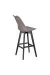 Hoker z oparciem Norden szary nowoczesny drewniany do kuchni i wyspy Intesi 75 cm ( Rozmiar: uniwersalny )