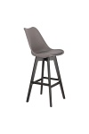Hoker z oparciem Norden szary nowoczesny drewniany do kuchni i wyspy Intesi 75 cm ( Rozmiar: uniwersalny )
