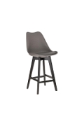 Stołek barowy Norden wood black low PP ciemny szary - Intesi