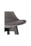 Stołek barowy Norden wood black low PP ciemny szary - Intesi