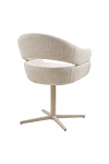 Krzesło obrotowe Dover szare jasne tapicerowane do jadalni i salonu ( Rozmiar: uniwersalny )